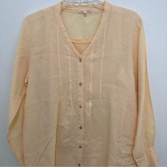 Eileen Fisher Peach to Orange Pastel Tunic with Tank Top lining. - Picture 13 of 15